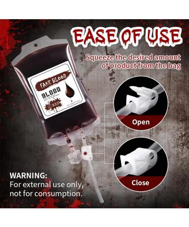  Wuvfojca Liquid face paint - 170 ml - Waterproof - For Halloween - Red and blue - For women and men - Spooky party supplies - Buy Online on GoSupps.com