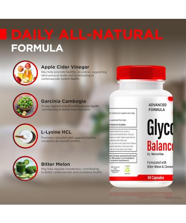 NutraVibe Glycogen Blood Balance Pills GlycogenBalance Capsule Advanced Formula All-Natural Ingredients to Support Overall Well-Being Premium Glycogen-Balance Pastillas Review (60 Capsules) - Buy Online on GoSupps.com