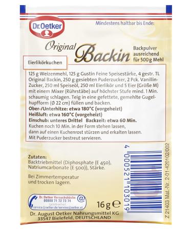 Dr. Oetker Backin Baking Powder (10 x 16 g) - Perfect for International Baking | Buy Online - Buy Online on GoSupps.com