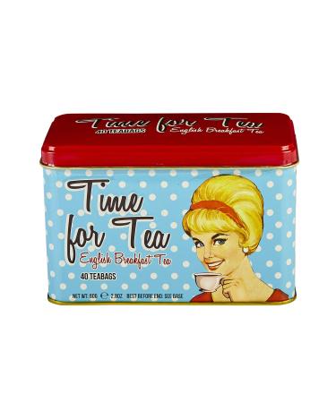 New English Teas Time For Tea Tea Tin with 40 English Breakfast Teabags - Buy Online on GoSupps.com