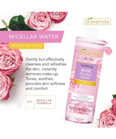 Bielenda Rose Care Micellar Water - Cleanses, Refreshes, and Removes Makeup - 500 ml - Buy Online on GoSupps.com