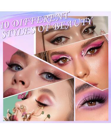 Magnetic Eyelashes Kit - 10 Pairs Reusable Lashes Natural Look Includes Tweezers & Magnetic Eyeliner - Easy Wear No Glue Purple - Buy Online on GoSupps.com