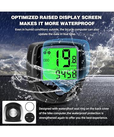 SPGOOD Wireless Bicycle Computer - 19 Functions IP54 Waterproof Backlit Speedometer Automatic Start/Stop Black - Buy Online on GoSupps.com