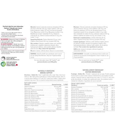 Jamieson 100% Multivitamin for Adults 50+ with Lutein Lycopene & Calcium - Buy Online on GoSupps.com