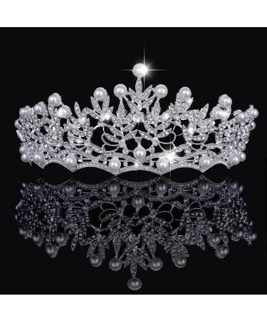 Kamirola Baroque Wedding Crown: Pearl Crystal Tiara for Bride and Flower Girls - Buy Online on GoSupps.com