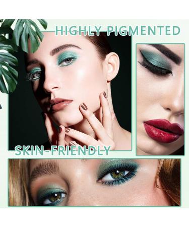 9 Colors Green Matte Glitter Eyeshadow Palette Highly Pigmented Blendable Pearl Eyeshadow Makeup Palette Long Lasting Waterproof Shimmer Green Eye Shadow Makeup Palette - Buy Online on GoSupps.com