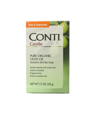 Conti Castile Pure Organic Olive Oil Sensitive Skin Bar Soap 3.7 Ounce (Value Pack of 2)