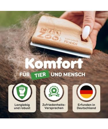 Robbi Dog Brush - Short Hair Curry Comb for All Dog Sizes | Effective Undercoat & Top Coat Removal | Durable Wooden Design - Buy Online on GoSupps.com
