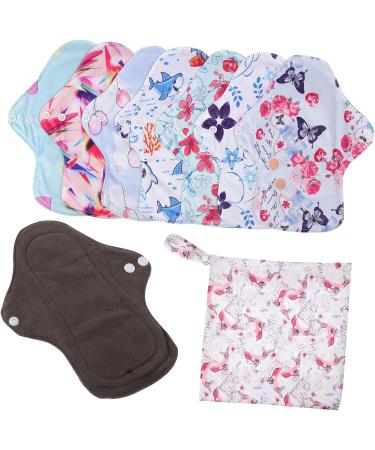 Hemoton 7pcs Women's Bamboo Charcoal Cloth Panty Liners - Reusable Period Pads with Storage Bag - Buy Online on GoSupps.com