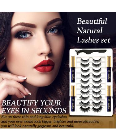 Duoerla Magnetic Eyelashes & Eyeliner Kit - 10 Pairs 3D Medium Lashes with Applicator - Waterproof & Long Lasting - Reusable Lightweight Fake Eyelashes Magnetized - Natural Look - Buy Online on GoSupps.com