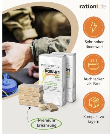 Buy Pow-R1 Zero Gluten-Free Energy Bar - 376g | 8 High-Energy Bars for Outdoor Trekking & Emergency Survival | Vegan & Lactose-Free 20 Years Shelf Life - Buy Online on GoSupps.com