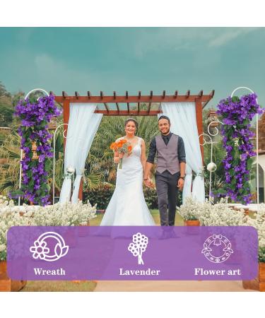 Zerodeko 3pcs Artificial Flowers Plant Home Decor Vines with Flowers Wedding Decoration Greenery Garland Silk Flowers Fake Flowers Wreath Hanging Flowers Decorate Purple Flower Arrangement - Buy Online on GoSupps.com