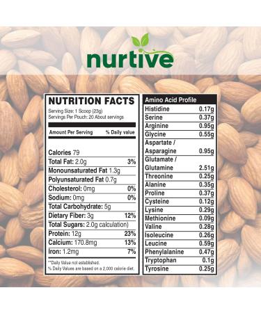Almond Protein Powder | Antioxidant-Rich Gluten Free Non-GMO | Plant-Based Nutritional Boost for Smoothies & Baking - 20 Servings (16 oz - Buy Online on GoSupps.com