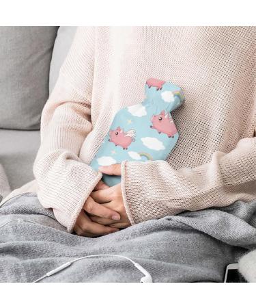 Flying Pig Hot Water Bottle with Plush Cover - Ideal Hand Warmer for Adults & Kids | 26.5x15.3cm | International Shipping - Buy Online on GoSupps.com