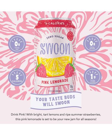 Swoon Pink Lemonade 12-Pack - Sugar Free, Low Carb, Paleo, Gluten-Free Keto Drink - Strawberry Lemonade with 100% Natural Lemon Juice Concentrate - 12 Fl oz - Buy Online on GoSupps.com