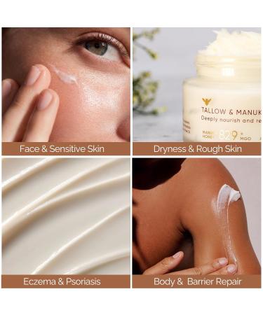 100% Grass-Fed Suet Beef Tallow and Manuka Honey Balm Natural Moisturizer Cream for Face & Body Eczema Relief Cream Moisturizer for Dry Skin Pure Tallow Face Moisturizer for Sensitive Skin - Buy Online on GoSupps.com