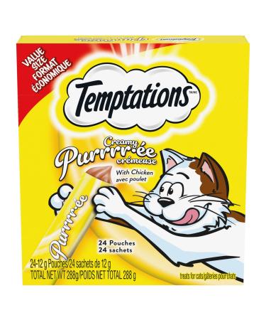Temptations Creamy Puree Adult Lickable Cat Treats with Chicken Multi Pack 24 Pouches 288g Chicken Multi Pack 288 g (Pack of 1)
