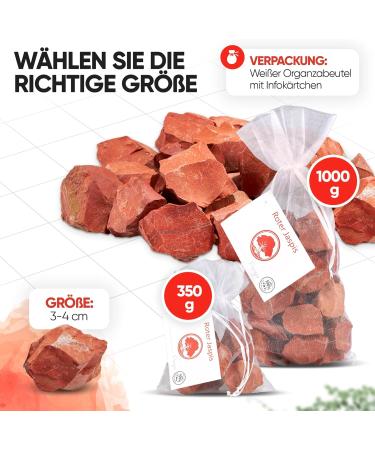 Puraja Red Jaspis Gemstones Set - 350g Natural Raw Healing Stones for Water Chakra & Versatile Use - Buy Online on GoSupps.com