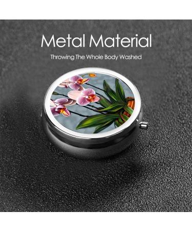 Blooming Orchids Round Pill Box | 3 Compartment Portable Travel Organizer for Pills - Ideal for International Shipping - Buy Online on GoSupps.com