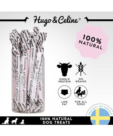 Hugo & Celine Pizzle Sticks - Lollipup 100% Natural Dog Chew Treats 20cm Long - Buy Online on GoSupps.com