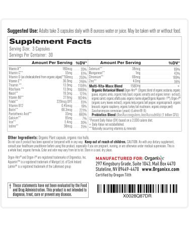 Organixx Magnesium 7 (60 Caps) & Multi-Vita-Maxx (90 Caps) Bundle USDA Organic Multivitamin with 19 Vitamins & Minerals Bioavailable Magnesium Supports Energy Vegan & Non-GMO - Buy Online on GoSupps.com