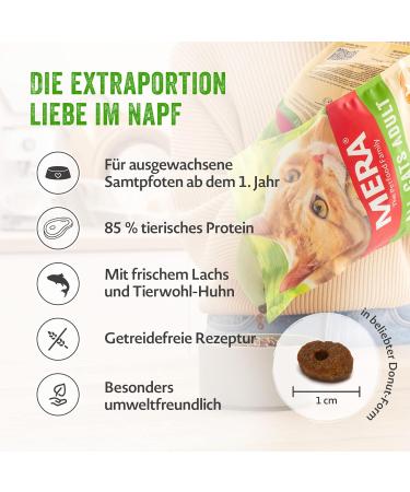 Shop Mera Cats Salmon 2kg - Grain-Free Dry Food for Adult Cats | High Meat Content & Sustainable Cat Food - Buy Online on GoSupps.com