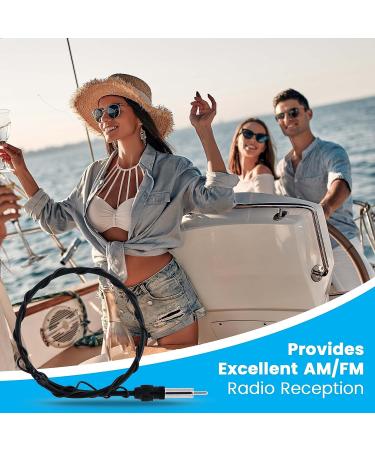 Pyle PLMRNT1 Marine Radio Antenna Wire - 22-inch Weather Resistant Braided Cable for Excellent AM FM Reception | Hydra Series | Universal Black - Buy Online on GoSupps.com