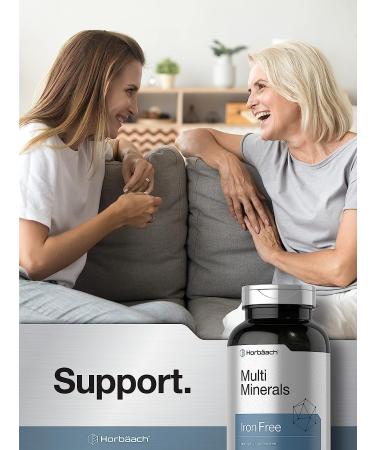 Multi Minerals Supplement 250 Capsules | Iron Free | Non-GMO Gluten Free | Complex for Women and Men by Horbaach - Buy Online on GoSupps.com