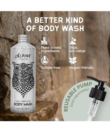 Alpine Provisions Natural & Organic Body Wash with Cedar & Sandalwood Moisturizing Body Wash with Aloe Vera Coconut Oil & Essential Oils Vegan Sulfate-Free Plastic-Free 16.9 fl oz Cedar + Sandalwood - Buy Online on GoSupps.com