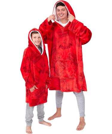 Official Liverpool FC Adult Fleece Poncho Hooded Blanket - Coco Moon Super Soft Changing Robe - Buy Online on GoSupps.com