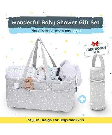 StarHug Baby Diaper Caddy Organizer - Nursery Storage Bin for Changing Table, Car Travel, and Baby Shower Gift | Bonus Bottle Cooler Included | Gray - Buy Online on GoSupps.com