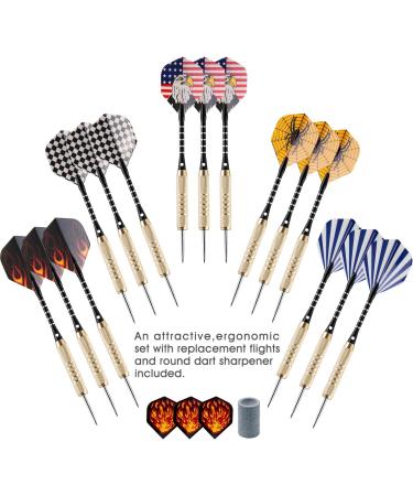 UZOPI 15 Pack Steel Tip Darts Set 18g with Sharpener & Extra Flights - Aluminum Shafts, Brass Barrels - Ideal for Rec Rooms, Man Caves, Bars & Game Rooms - Buy Online on GoSupps.com