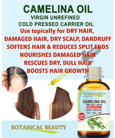 Botanical Beauty CAMELINA OIL 100% Pure Natural VIRGIN UNREFINED Cold-Pressed Carrier Oil 1 Fl oz 30 ml for Face Skin Body Hair Lip Nails. Rich in Vitamin E Omega 3 - Buy Online on GoSupps.com