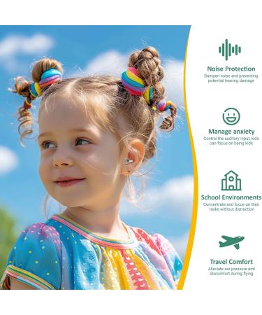 Naiicute Earplugs for Kids (6-12) - 2 Pairs 25dB Noise Reduction Pressure Relief for Air Travel Reusable for Home School & Leisure - Buy Online on GoSupps.com