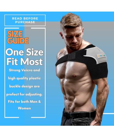 Adjustable Shoulder Support Brace for Pain Relief - One Size Fits All - Comfortable Rotator Cuff Brace for Men and Women - Buy Online on GoSupps.com