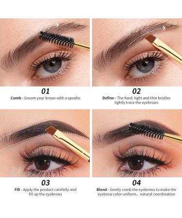 Docolor Eyebrow Brush Set - 3 Piece Multi-Function Makeup Brushes for Eyebrows & Eyelashes | Black - Buy Online on GoSupps.com
