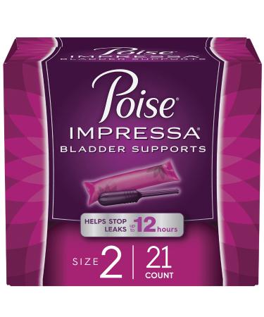 Poise Impressa Incontinence Bladder Supports for Bladder Control, Size 2, 21 Count (Packaging May Vary) Size 2 (21 Count)