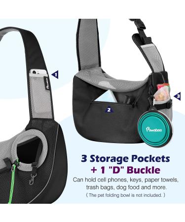 Pawaboo Adjustable Dog Carrier Bag - Pet Shoulder Transport Bag for Outdoor Travel - Black - Size M - Buy Online on GoSupps.com