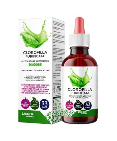 Chlorophyll Liquid Drops 100ml | Purified Chlorophyll Antioxidant & Detoxifying - Liver & Gut Colon Detox | Vegetable Glyceric Macerate | J.Armor Pharma