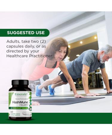 Emerald Labs HashiMune Health - Vegan Thyroid & Immune Support Supplement - Includes SelenoExcell Selenium & Myo-Inositol - 60 Vegetable Capsules (30-Day Supply) 60 Count (Pack of 1) - Buy Online on GoSupps.com