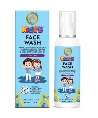Mom & World Kids Face Wash Tear Free 120ml (No SLS Paraben) - with Argan Oil Aloevera