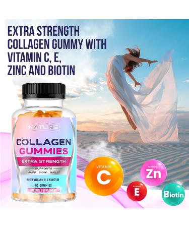 Collagen Powder Gummies with Biotin & Vitamin C | Grass-Fed, Keto & Paleo Friendly | Healthy Hair, Skin, Nails & Joints | Non-GMO Orange Flavor - 60 Gummies - Buy Online on GoSupps.com