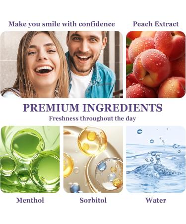 6PCS Oral Breath Spray Fruit Flavor Mouth Spray Breath Freshener Oral Care Portable Long Lasting Refreshing Mouth Spray Peach - Buy Online on GoSupps.com