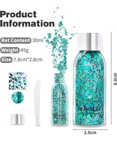 5 Pieces Body Glitter Gel Set | Chunky Mermaid Sequins & Festival Face Makeup for Christmas Parties & Masquerades - Buy Online on GoSupps.com