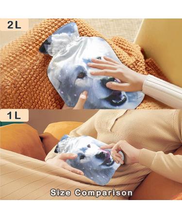Naanle 2L Hot Water Bottle with Abstract 3D Dog Cover | Heat & Cold Therapy for Back Pain Relief Hand & Foot Warmer - Buy Online on GoSupps.com