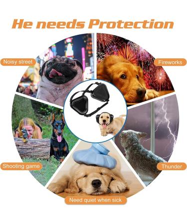 YINSHOME Dog Earmuffs | Noise Reduction Ear Muffs for Medium & Large Dogs | Hearing Protection | Black - Buy Online on GoSupps.com