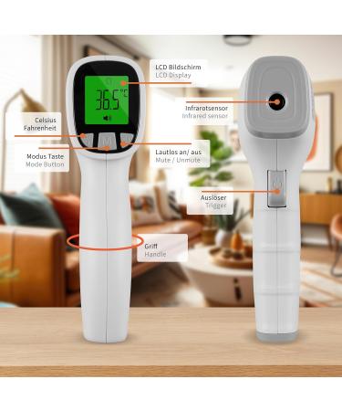 Buy Pulox JPD-FR202 Infrared Fever Thermometer - Contactless Forehead Thermometer for Hygienic Temperature Measurement in Children Adults & Babies | Fast International Shipping - Buy Online on GoSupps.com