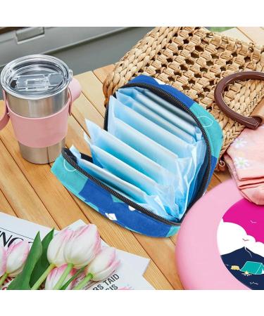 Ocean Sea Shark Pattern Menstrual Pad Bag - Portable Sanitary Napkins Storage for Girls & Women - Buy Online on GoSupps.com