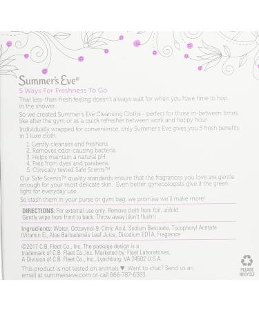 Summer's Eve Cleansing Cloths 16 Count - Pack of 2 | Feminine Hygiene Essential - Buy Online on GoSupps.com