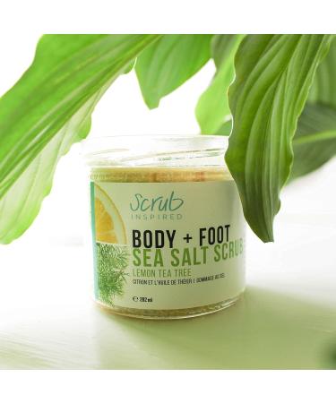 Lemon & Tea Tree Body & Foot Dead Sea Salt Scrub | Hydrating Natural Exfoliating Scrub | Foot salt scrub | body exfoliant | 100% all natural vegan exfoliant no artifical fragrances | 282g - Buy Online on GoSupps.com